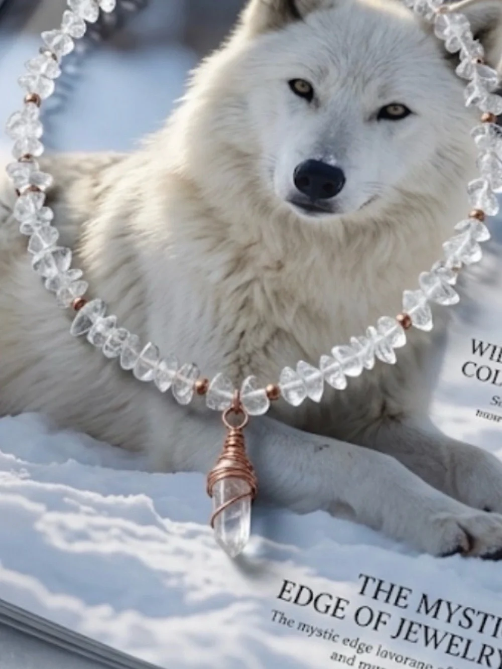 A+++   Natural crystal  Quartz Necklace with Rose Gold Wire-Wrapped Pendant - Picture 2 of 3